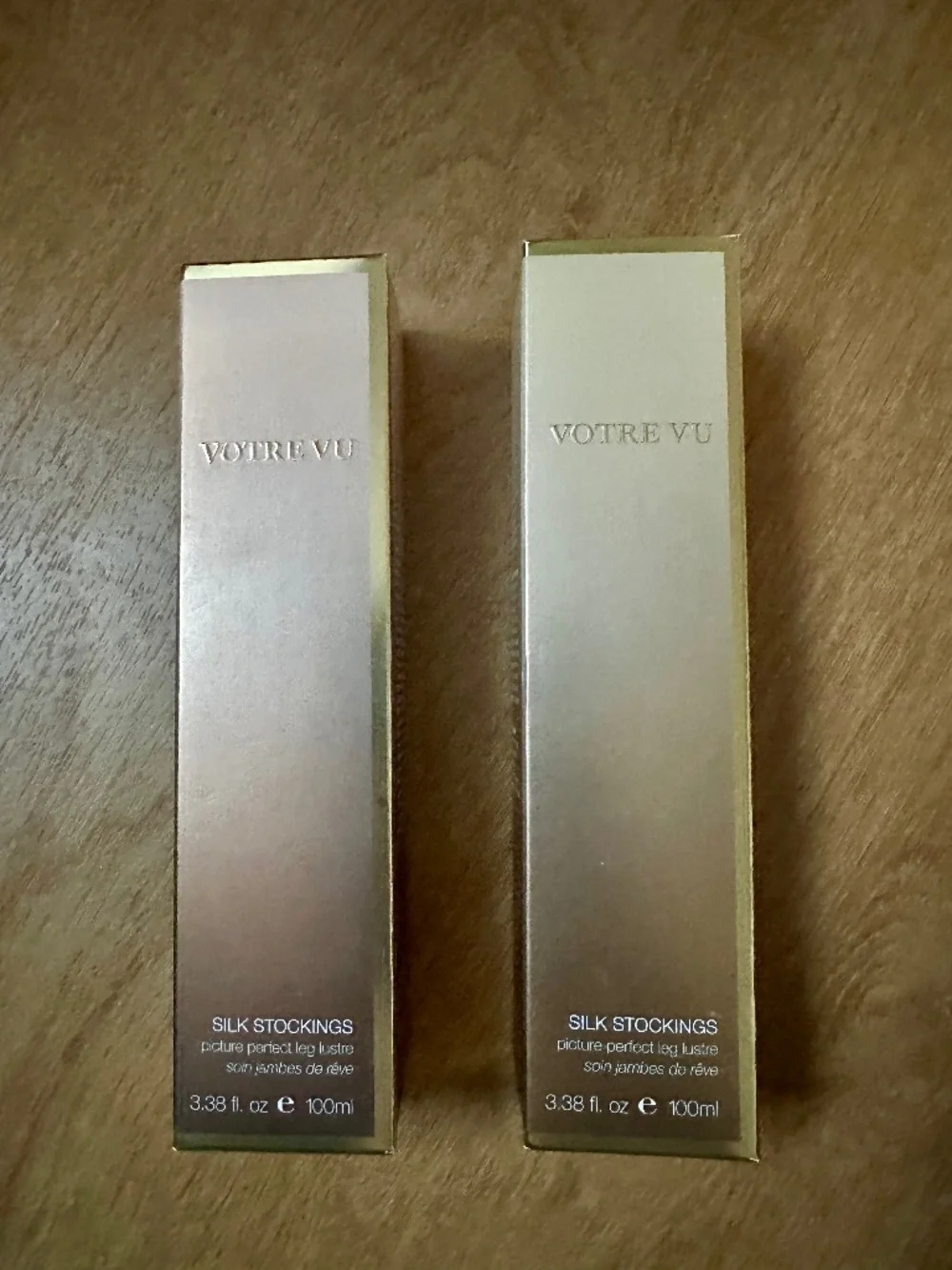 NEW Votre Vu Silk Stockings Leg Lustre Set of 2 Deep Bronze+ Golden Bronze 100ml